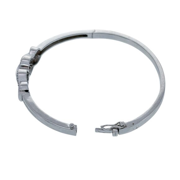 Vintage PAJ Sterling Silver 925 Diamond 0.24tcw Infinity Knot Bangle Bracelet 7" - Picture 5 of 8